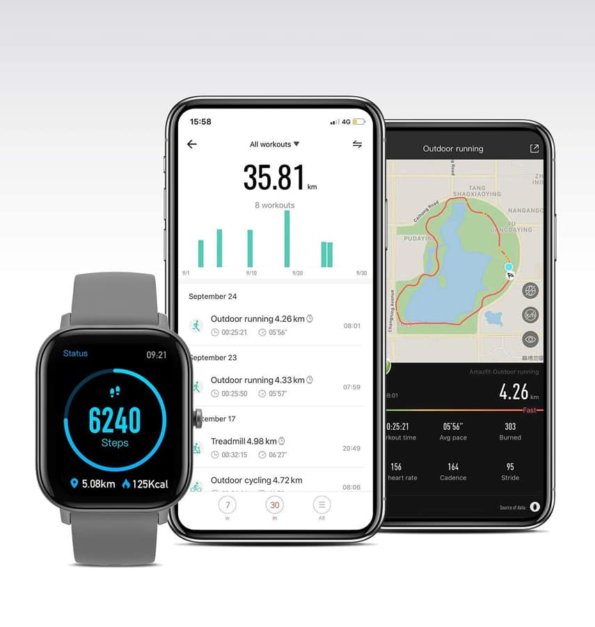 Amazfit GTS Smart Watch – Lava Grey | Stylish & Lightweight, Hypoallergenic, Perfect for Daily Wear - Image 4