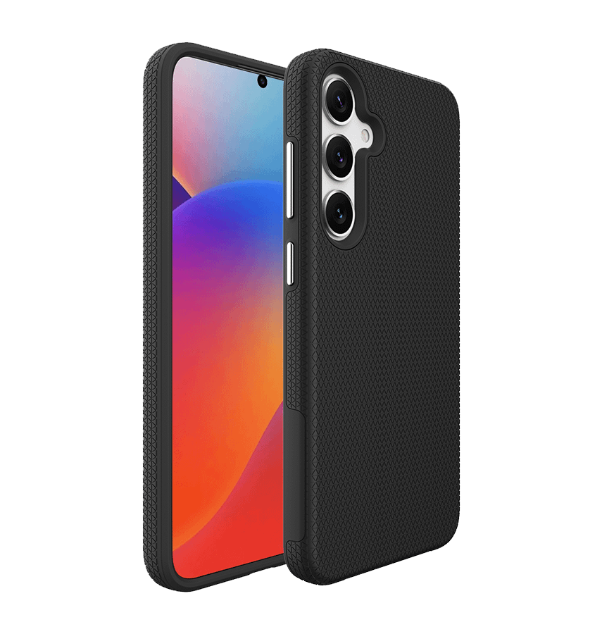 Samsung Galaxy S25 Plus MagSafe Case - Black | Triangle Texture Rugged Shockproof Cover - Image 4