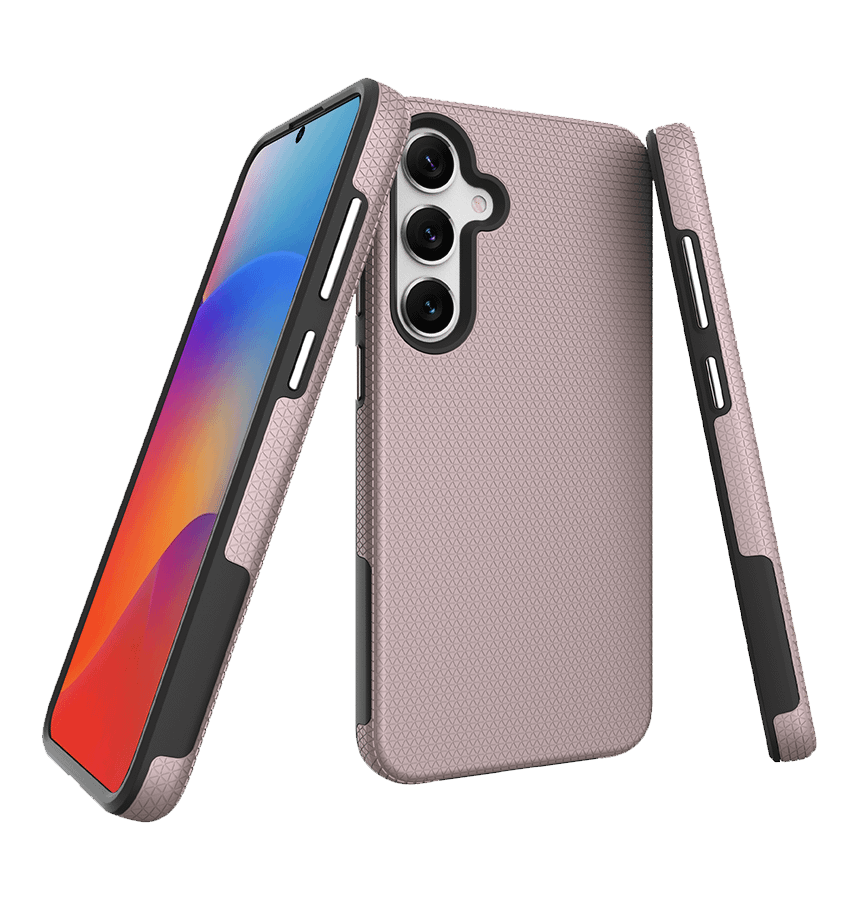 Samsung Galaxy S25 Plus MagSafe Case - Rose Gold | Triangle Texture Rugged Shockproof Cover - Image 2