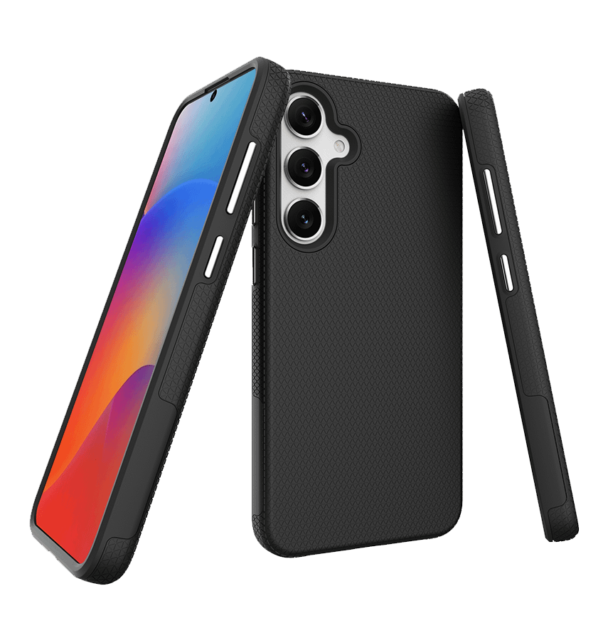 Samsung Galaxy S25 Plus MagSafe Case - Black | Triangle Texture Rugged Shockproof Cover - Image 2