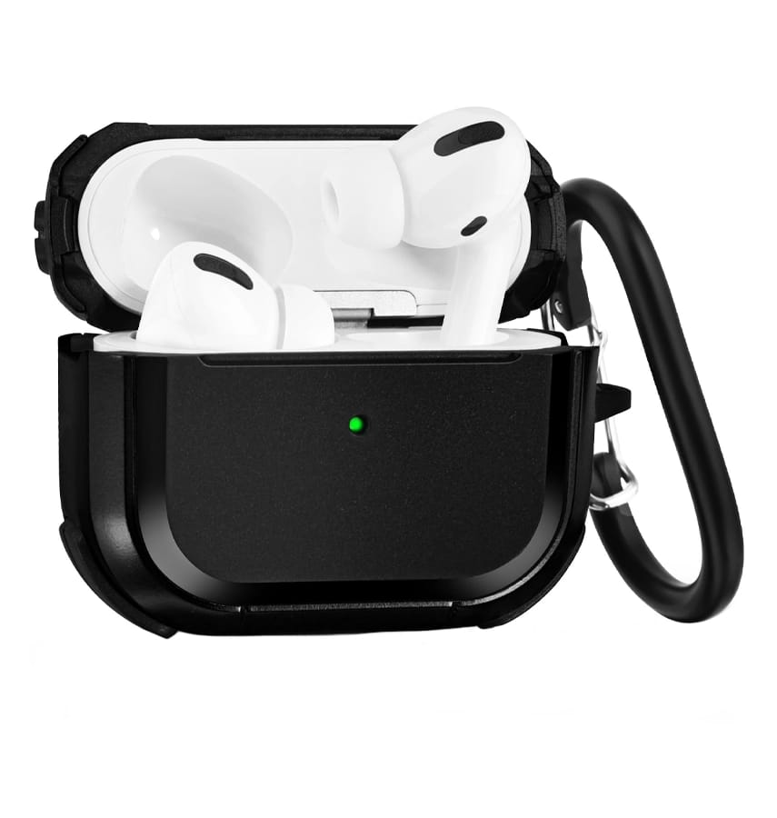 AirPods Pro/Pro2 Shockproof Aluminium Full Protective Case -Black/Black