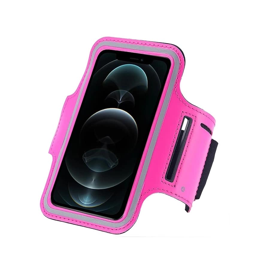 Ultimate Waterproof Running Armband | Water Resistant, Adjustable Band - Hot Pink (Size L)