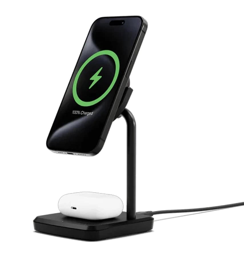 Cygnett ChargeBase Qi2 2-in-1 Magnetic 15W Wireless Charger - Black