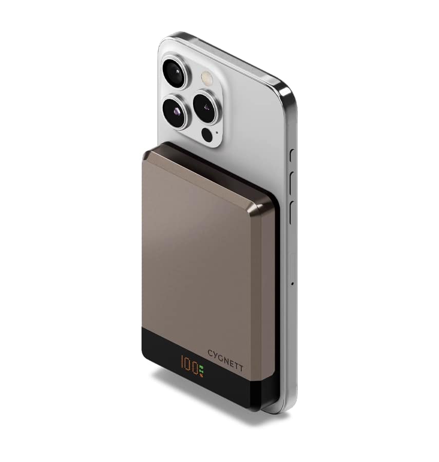 Cygnett MagSlim 10k Magnetic Wireless Power Bank-Champagne