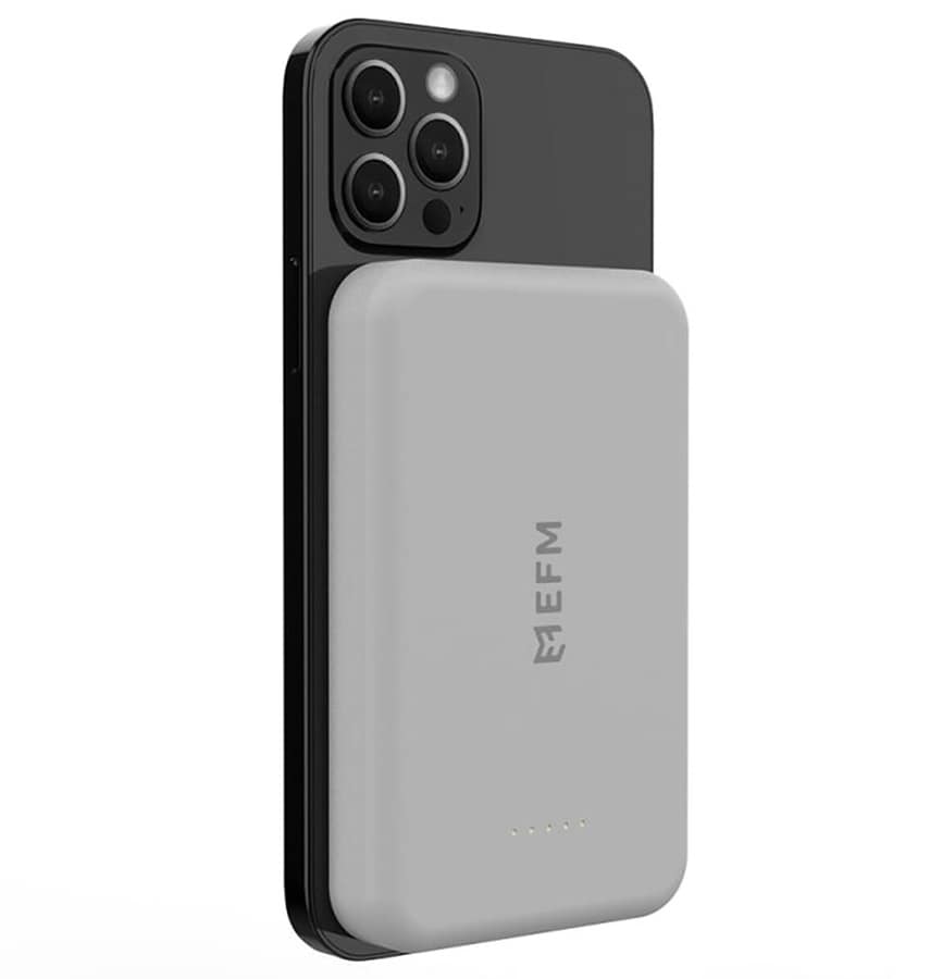 EFM FLUX 5000MAH WIRELESS POWER BANK W- MAGNETIC ALIGNMENT SILVER