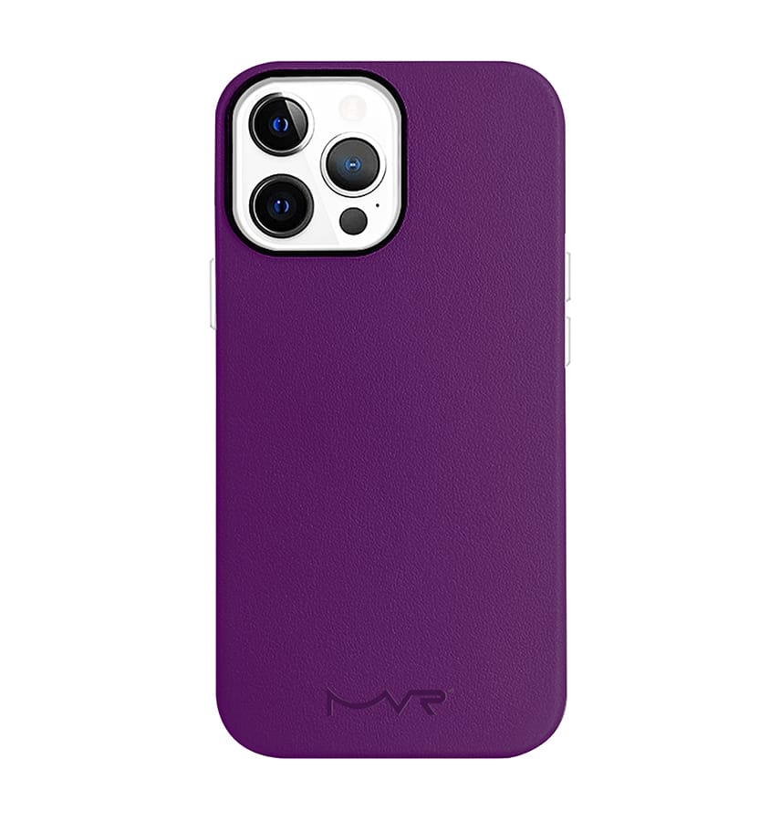 iPhone 15 Pro Max Leather Case | Premium MVR Nappa Luxury Cover - Purple
