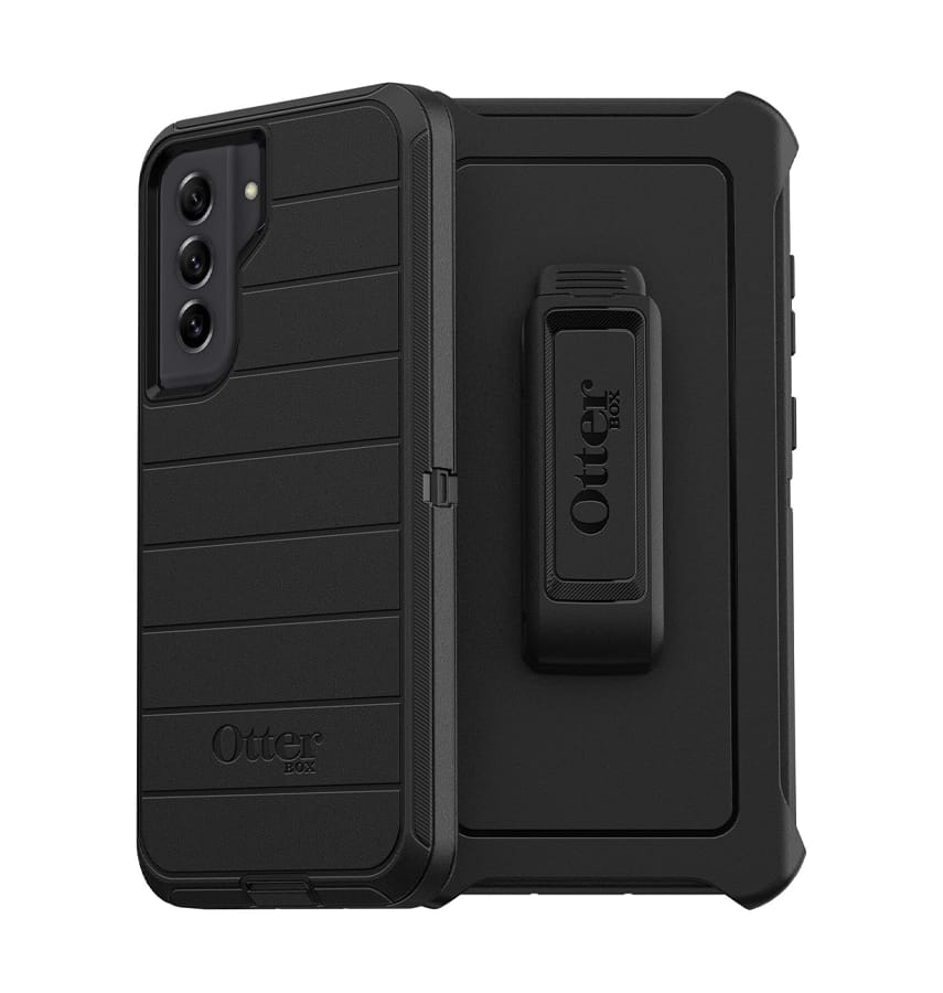 Samsung S21 Case - Black | FE OtterBox Defender Series, Scratch-Resistant Rugged Protective Back Cover