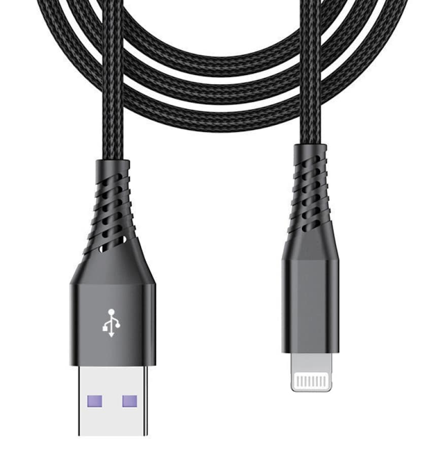 BEETLE 20CM USB A TO LIGHTNING CHARGING CABLE BLACK CM-4