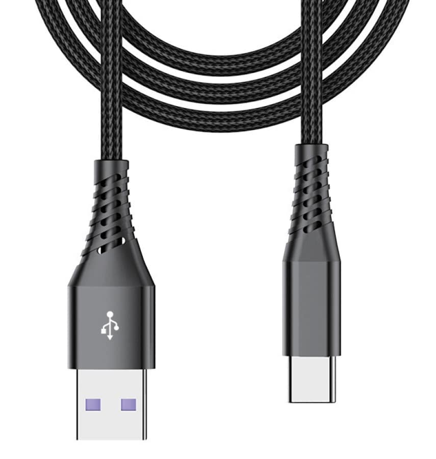 BEETLE 20CM USB A TO TYPE C CHARGING CABLE BLACK CM-3