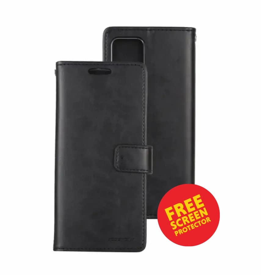 iPhone 17 Magsafe Case – Black | Goospery Mercury Bluemoon Diary with Shockproof Protective Cover