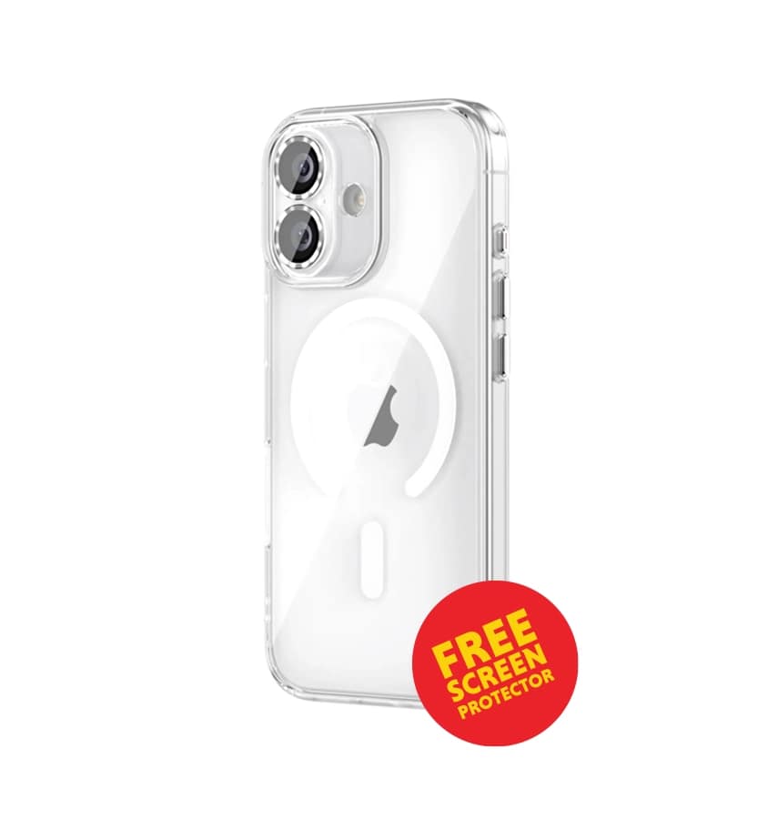 iPhone 17 Diamond Speckle MagSafe Case – Clear | Yellowing Resistance, Wireless Charging