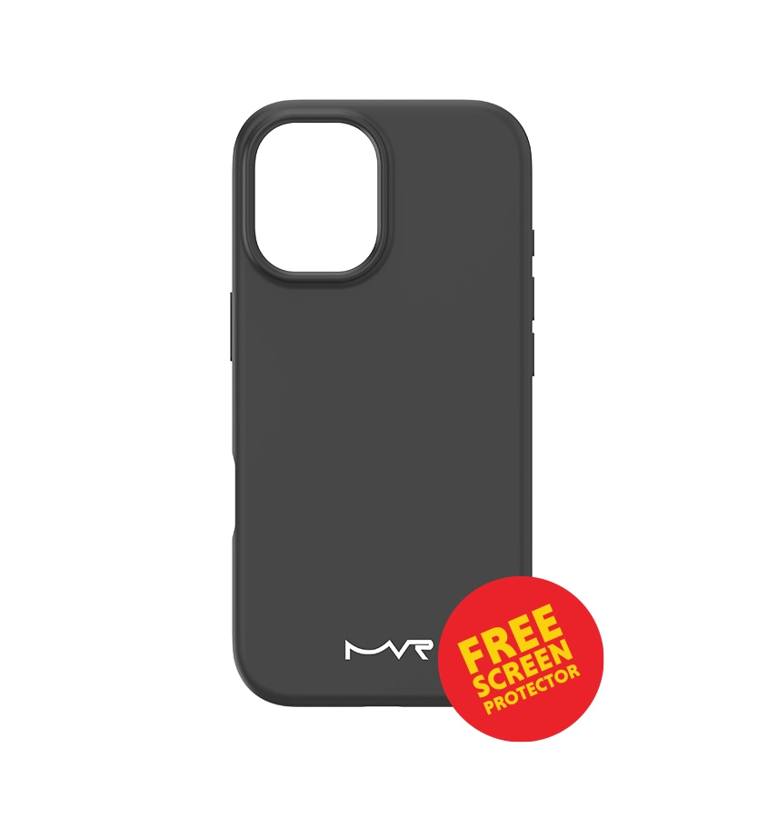 iPhone 17 Liquid Silicone Case – Black | MVR Micro-Fiber Lining, Soft-Touch Matte Finish