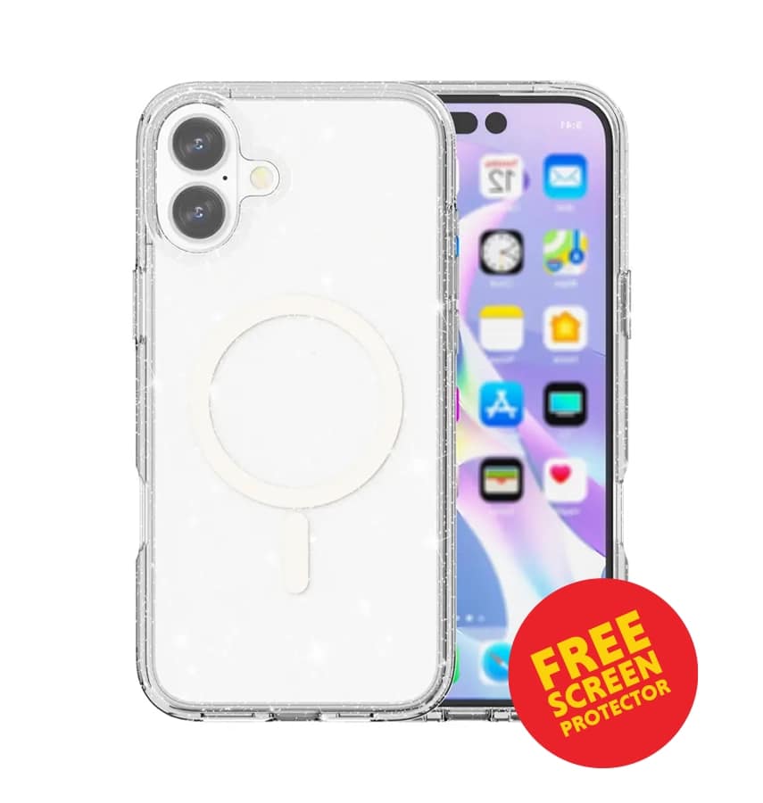 iPhone 17 Pro Max Case – Clear | Diamond Speckle Sparkling MagSafe Cover, Slim Protective Design, Shock Resistant