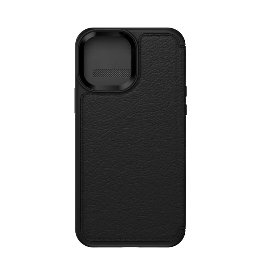 iPhone 13 Pro Max Case – Black | OtterBox Strada Series Genuine Leather Folio Stylish & Protective Cover