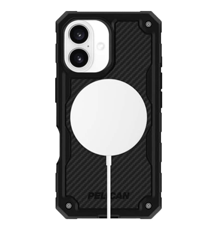 iPhone 16 Case – Carbon Fiber | Pelican Shield MagSafe Cover with Holster, Military-Grade Drop Protection & Heavy-Duty Design