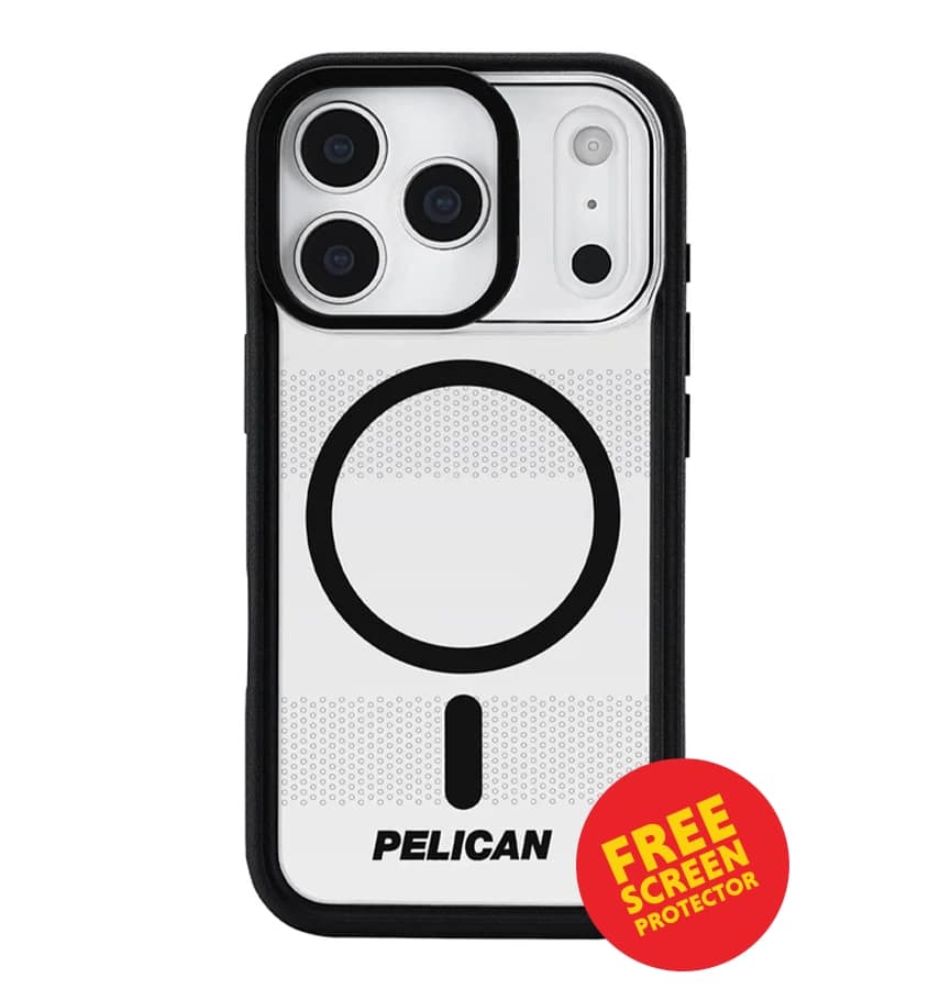 iPhone 17 Pro Case – Clear/Black | Pelican Protector MagSafe Cover with Stand, Strong Grip & Built-In Kickstand