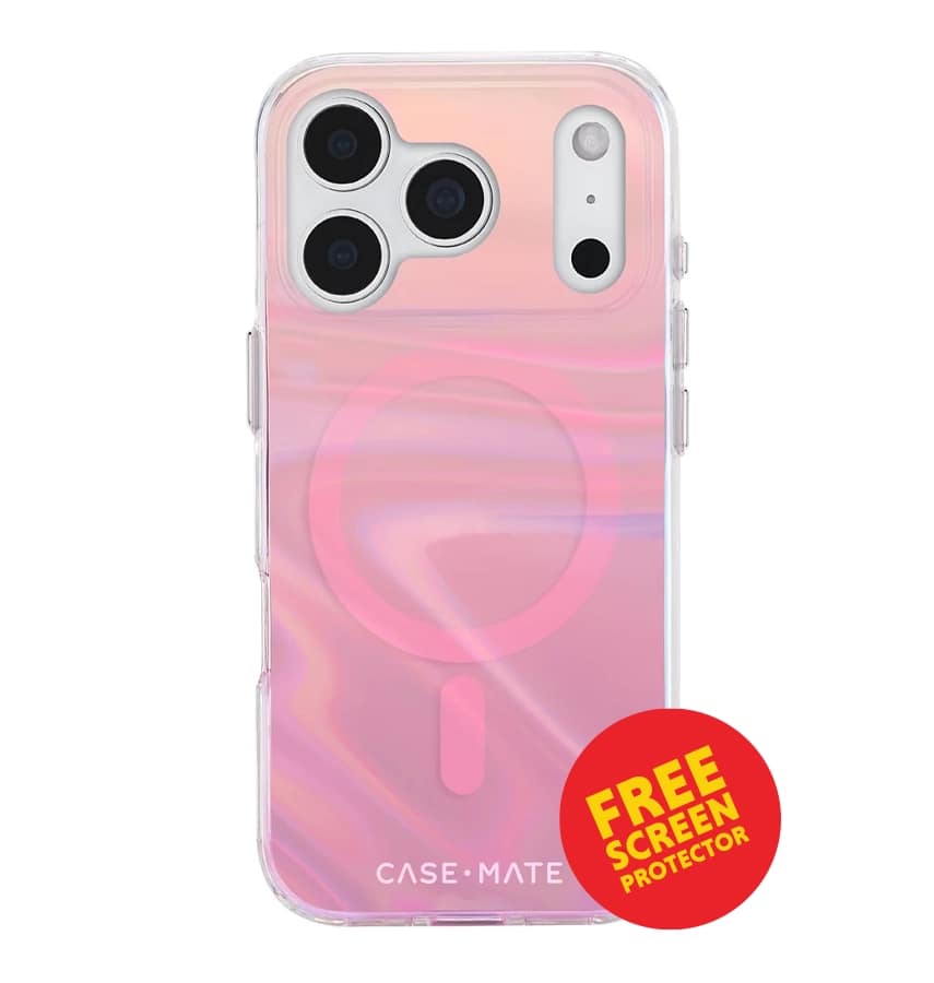 iPhone 17 Pro Peach Bubble MagSafe Case – Iridescent | Case-Mate Stylish Protective Cover with Slim, Durable & Drop Protection