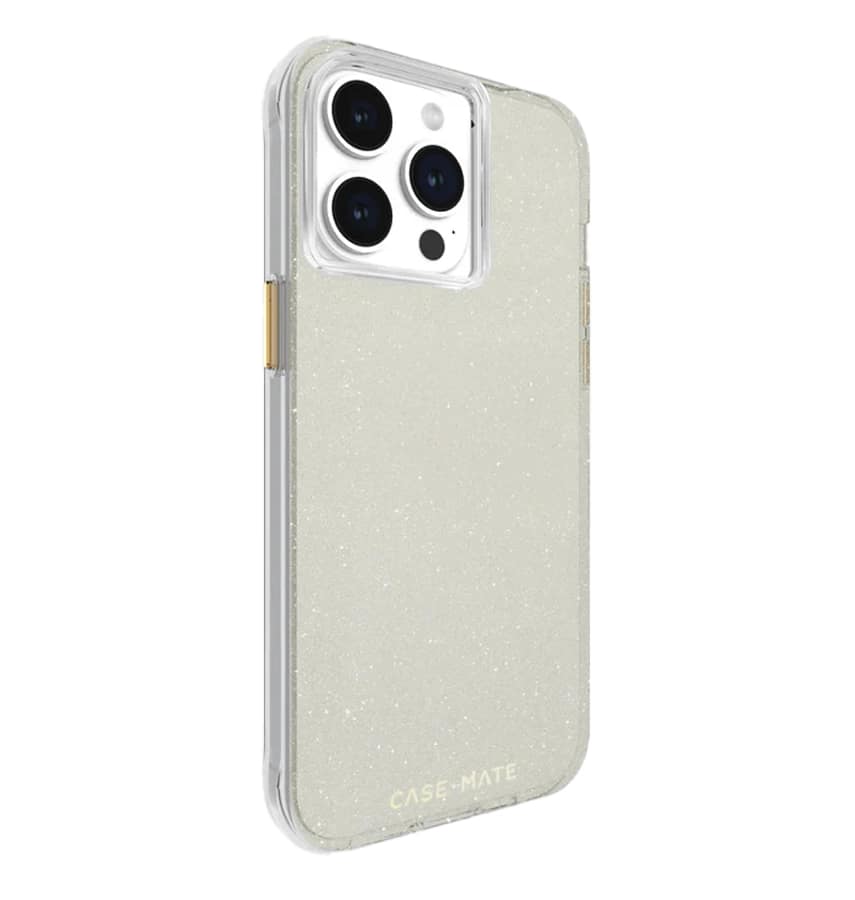 iPhone 15 Pro Max Case – Gold | Case-Mate Sheer Crystal MagSafe Cover with Sparkling Finish & Drop Protection