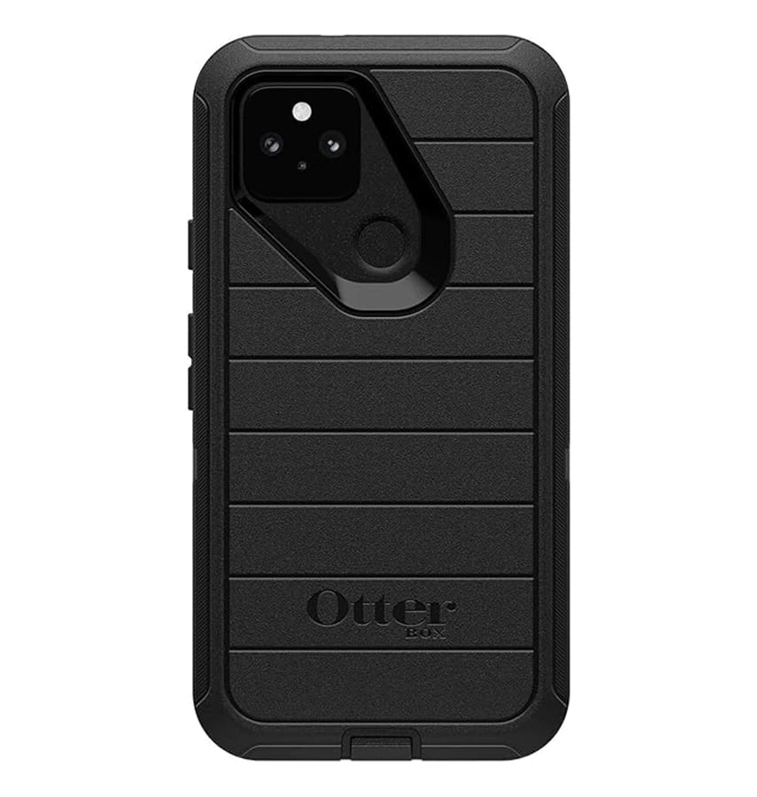 Google Pixel 5 Case – Black | OtterBox Defender Cover with Heavy-Duty Protection & Port Covers