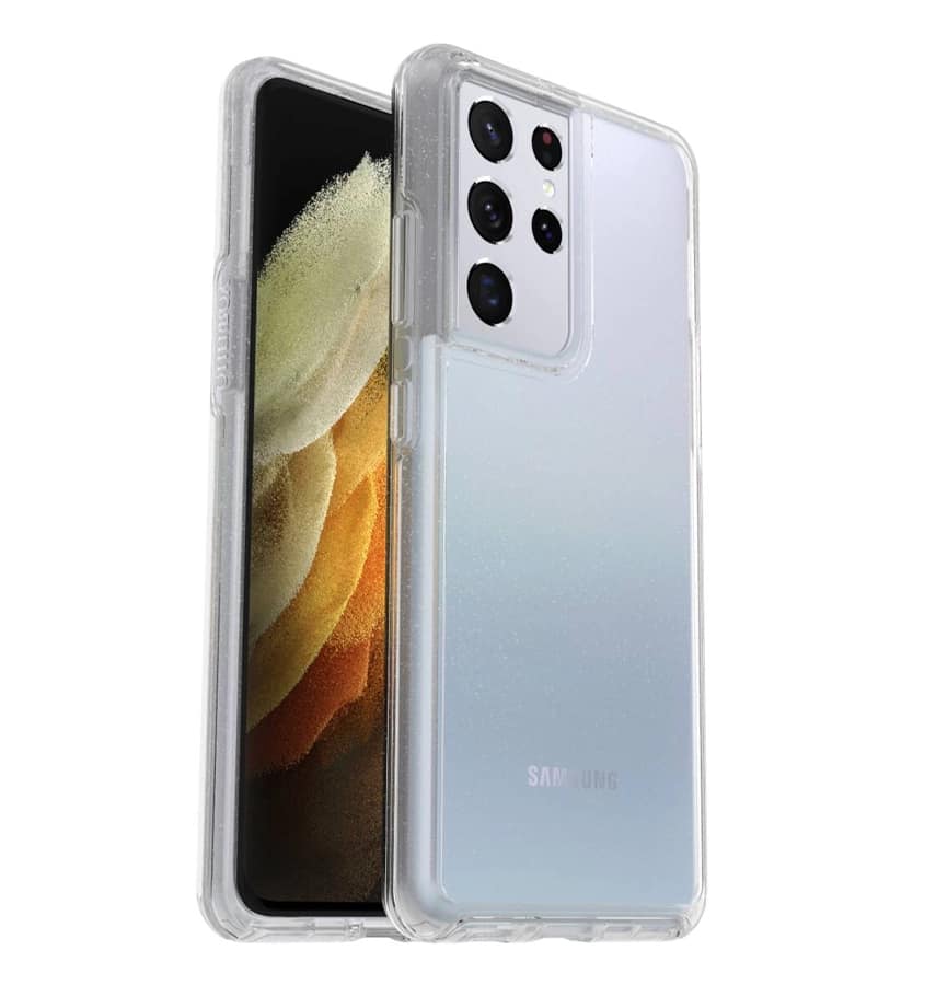 Samsung S21 Ultra Case – Clear Stardust | OtterBox Symmetry Cover with Sparkling Finish & Drop Protection