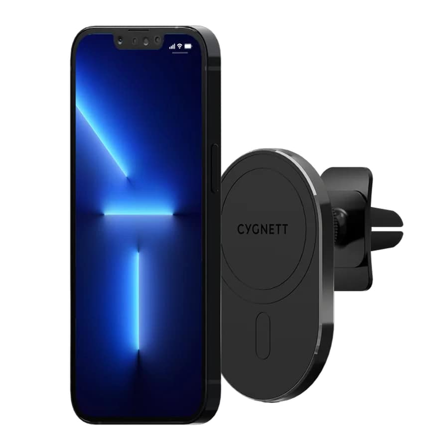Cygnett Wireless Magnetic Car Vent Charger | Fast Charging Mount with Secure Magnetic Hold