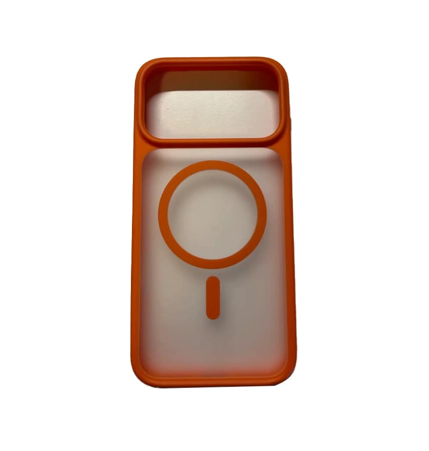 iPhone 17 Pro Max MagSafe Case – Orange | Triangle Pattern Protective Cover with Slim & Durable Design