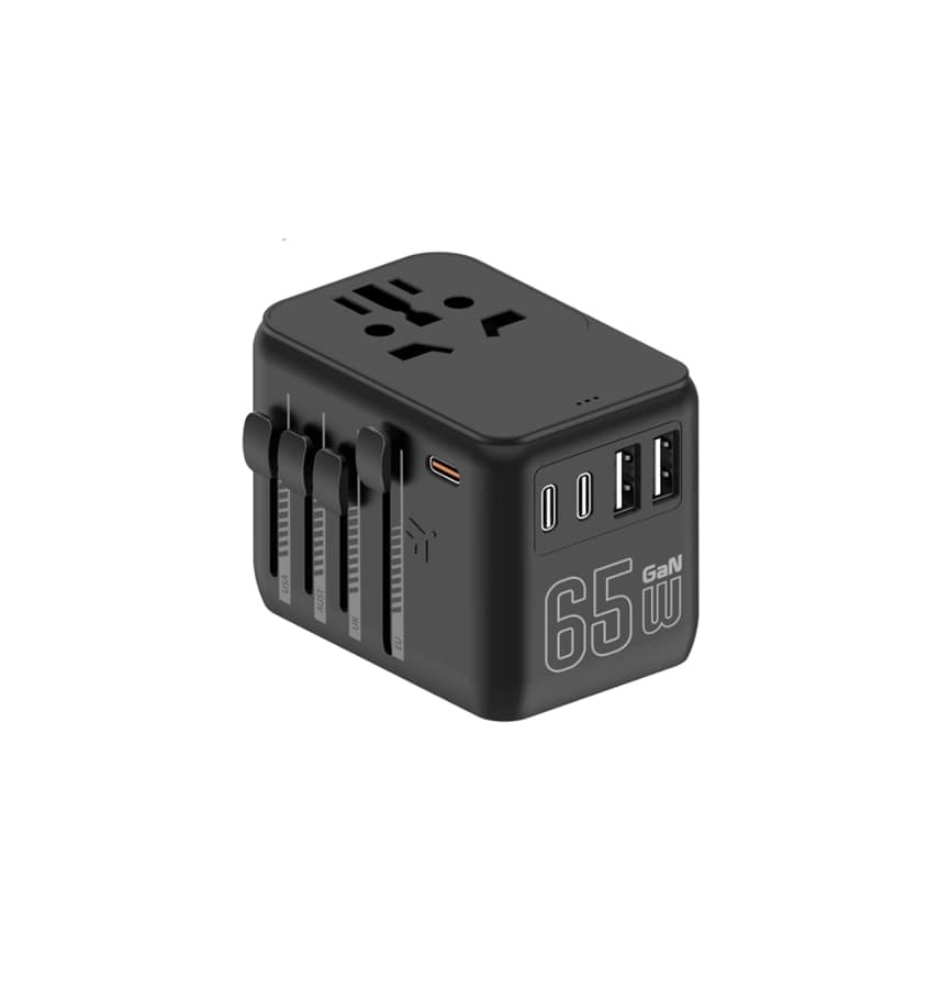BEETLE Universal Travel Adapter 65W – Black | High-Power, Compact & Fast Charging Adapter