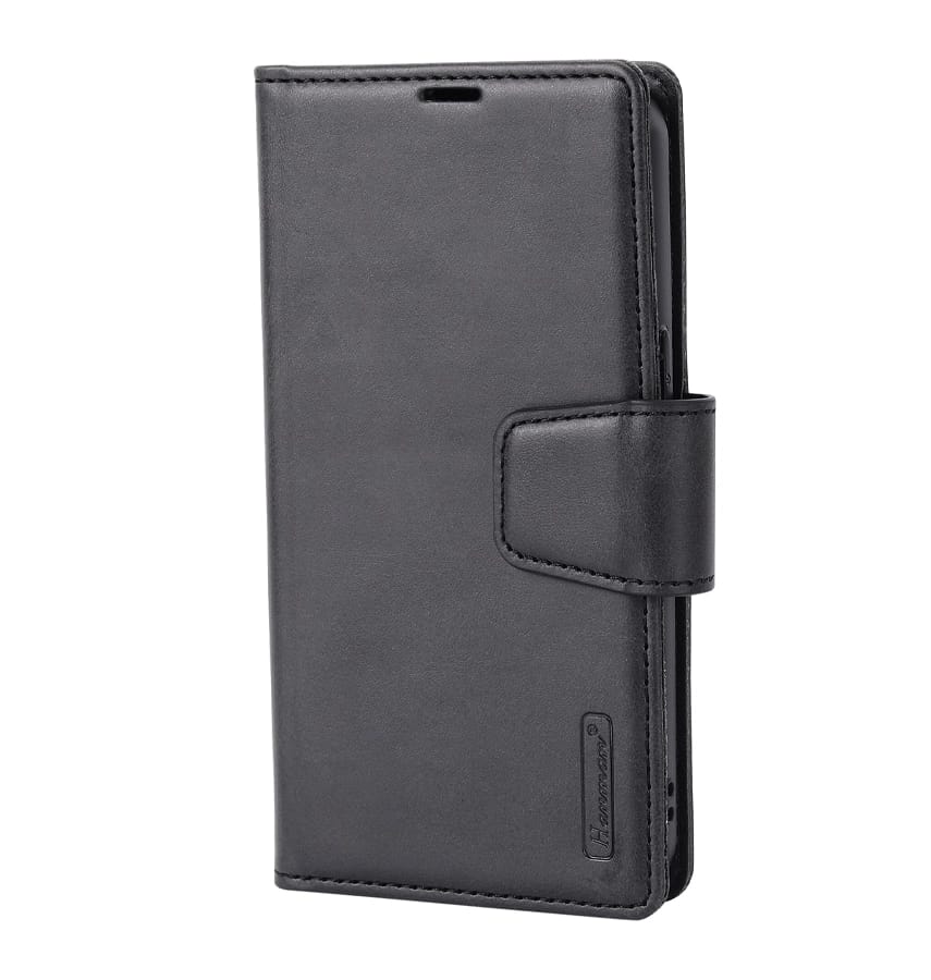 Samsung S26 Leather Case – Black | Hanman Magnetic Detachable Wallet Protective Cover with Slim & Durable Design