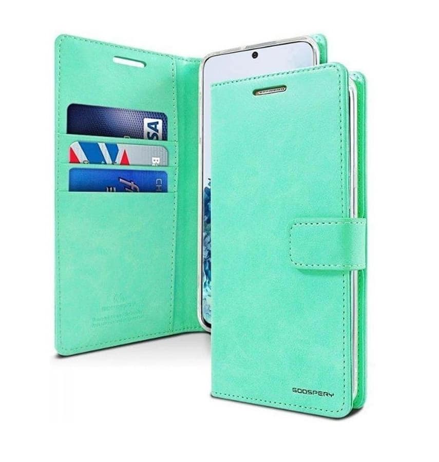 Samsung S26 Ultra Diary Case – Mint | Goospery Mercury Bluemoon with Card Holder & Shockproof Protection