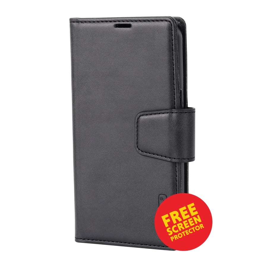 Samsung S26 Ultra Diary Case – Black | Hanman Magnetic Detachable Leather Cover with Card Holder & Secure Protection