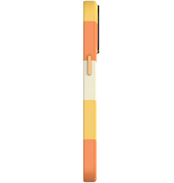 iPhone 15 Pro MVR Stripe Vibe Case - Apricot Yellow | Vibrant Gradient Stripes with Shock - Absorbing TPU & Anti - Slip Grip - Image 4