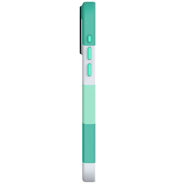 iPhone 15 Pro MVR Stripe Vibe Case - Mint Green | Retro - Inspired Striped Design with Non - Slip Grip - Image 4
