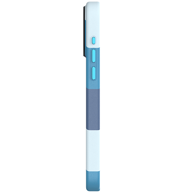 iPhone 13/14/15/16e MVR Stripe Vibe Case - Blue Celeste Gradient Design | Textured Anti - Slip Grip + Shockproof Bumper (MagSafe Ready) - Image 3