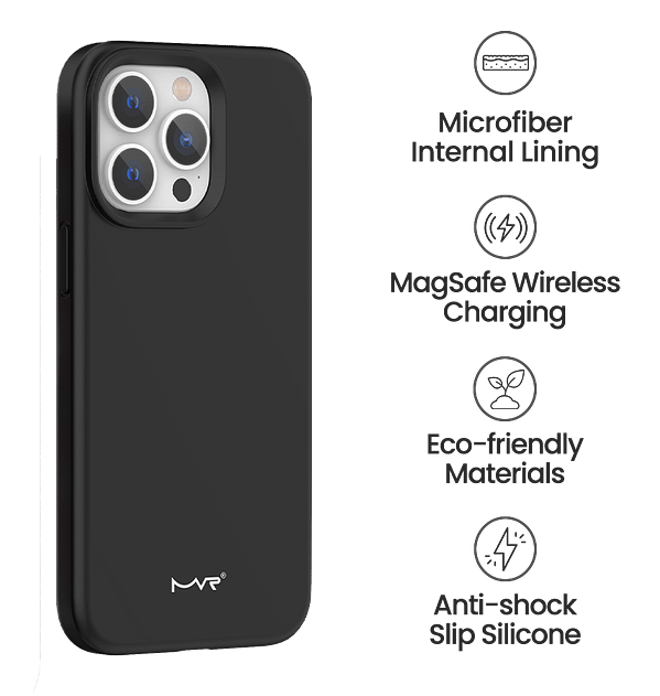 iPhone 15 Pro MVR Liquid Silicone Case - Premium Soft - Touch Protective Cover (Black) - Image 5