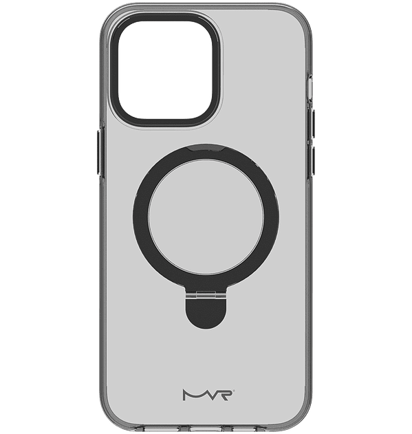 iPhone 13/14/15/16e MVR Stellar Stand Case - Smokey Black | Built - in Adjustable Kickstand for Hands - Free Viewing + Anti - Fingerprint Coating