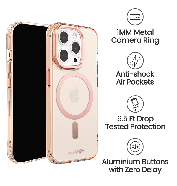 iPhone 13/14/15/16e MVR Impact IMD Case - Rose Gold Luxury Finish | Ultra - Durable Hybrid Material - Image 4