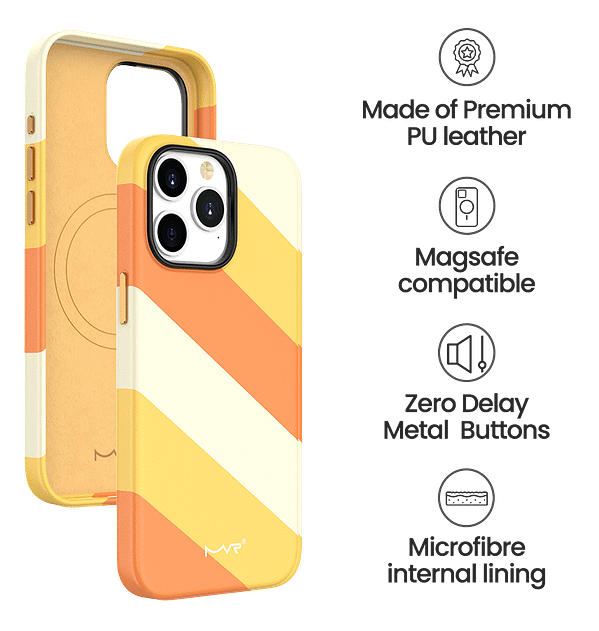iPhone 15 Pro MVR Stripe Vibe Case - Apricot Yellow | Vibrant Gradient Stripes with Shock - Absorbing TPU & Anti - Slip Grip - Image 5
