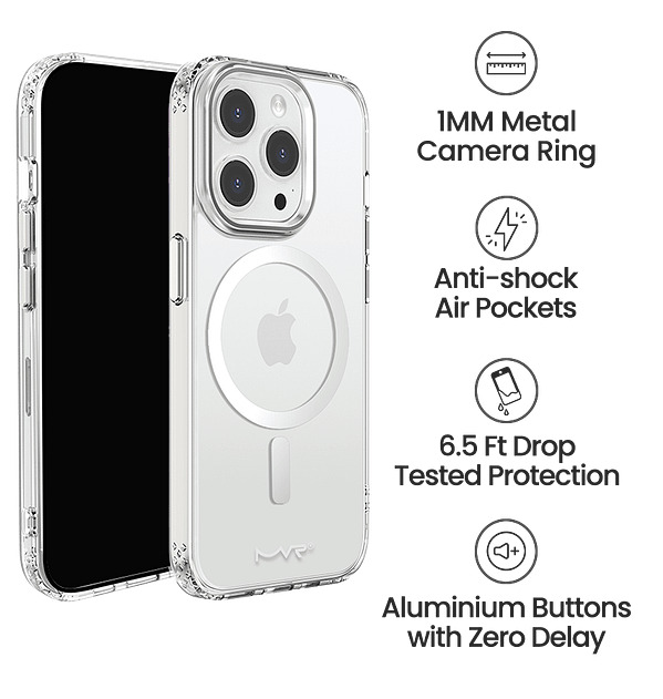 iPhone 15 Pro Max MVR Impact - Resistant Case | Silver IMD Hard Shell | Military - Grade Protection | Anti - Scratch Finish - Image 4