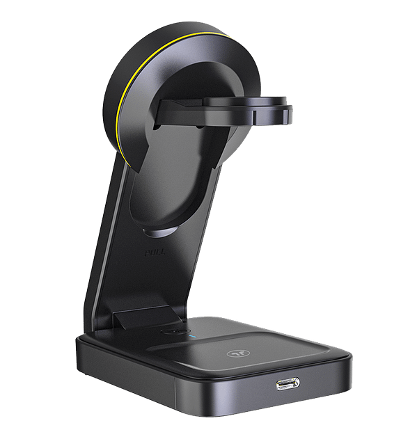 MVR Portable 3 - in - 1 Magnetic Charger - Foldable Travel Charging Station for iPhone, AirPods & Apple Watch (Black) - Image 2