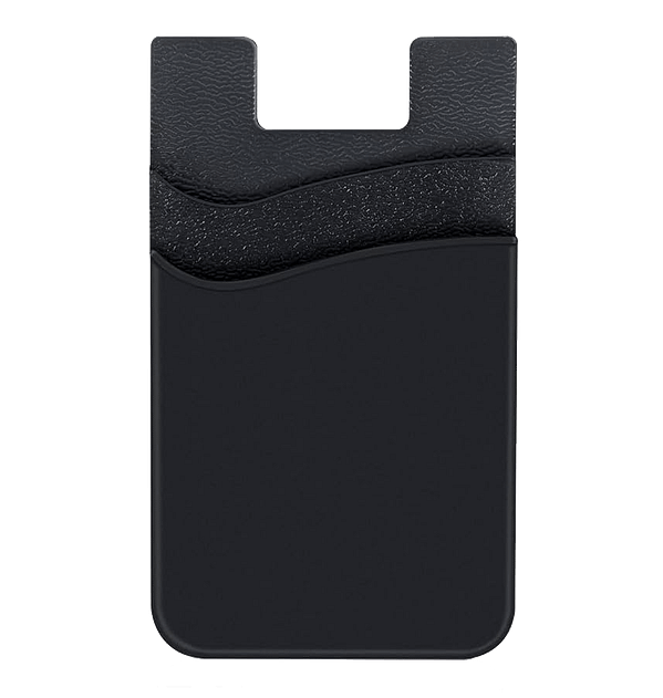 Black Silicone Pocket Card Holder for Phones