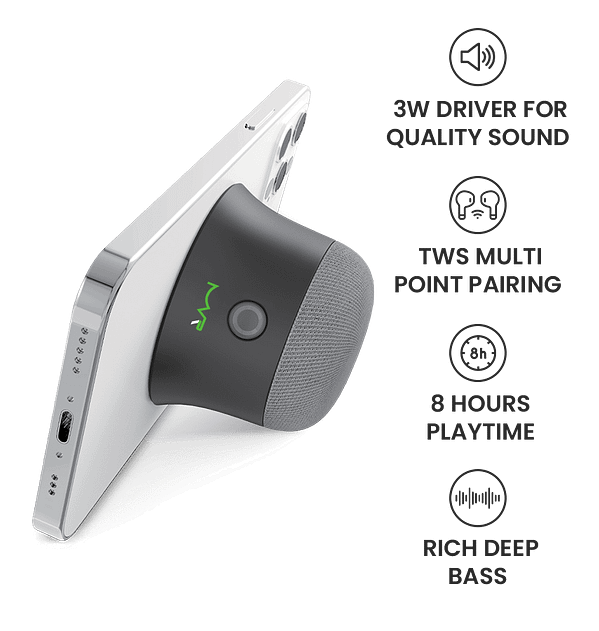 MVR Mag SoundMate Magnetic Speaker - Black | MagSafe Compatible, 15W HD Sound & Portable Clip - On Design - Image 6