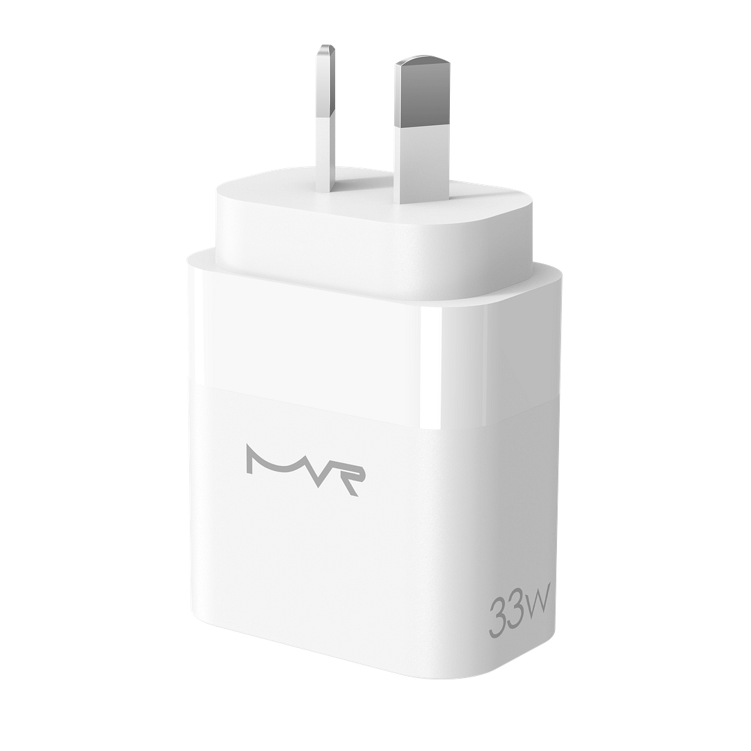 MVR 33W USB-A Plus Type-C Wall Adapter – White | Fast Charge Support, Compact Design & Universal Compatibility - Image 2