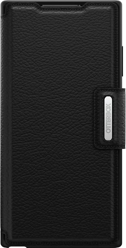 Samsung S22 Ultra 5G Case – Shadow Black | OtterBox Strada Series Genuine Leather Folio Stylish & Protective Cover