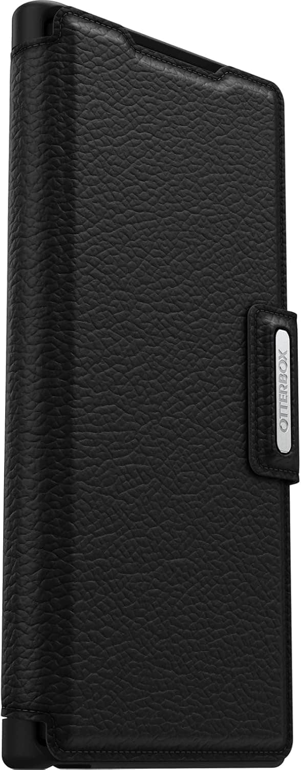 Samsung S22 Ultra 5G Case – Shadow Black | OtterBox Strada Series Genuine Leather Folio Stylish & Protective Cover