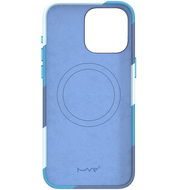 Stripe Vibe Case With MagSafe - Celeste Blue - Front