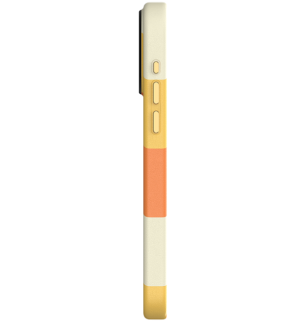 Stripe Vibe Case With MagSafe - Apricot Yellow - Left