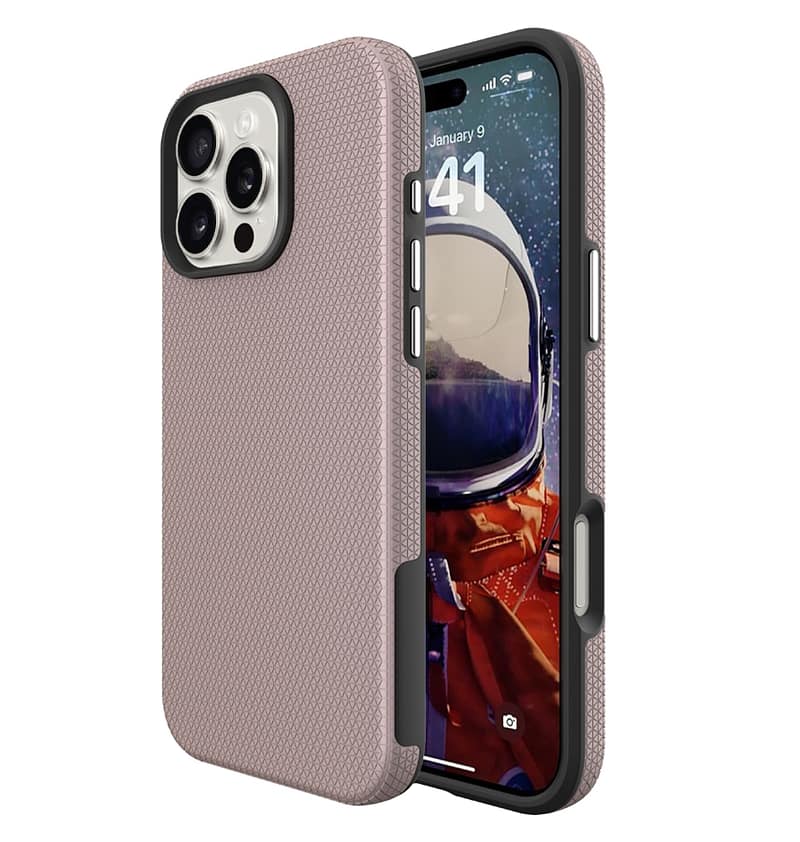 Rose Gold Generic Triangle MagSafe Back Cover for iPhone 16 Pro, slim fit