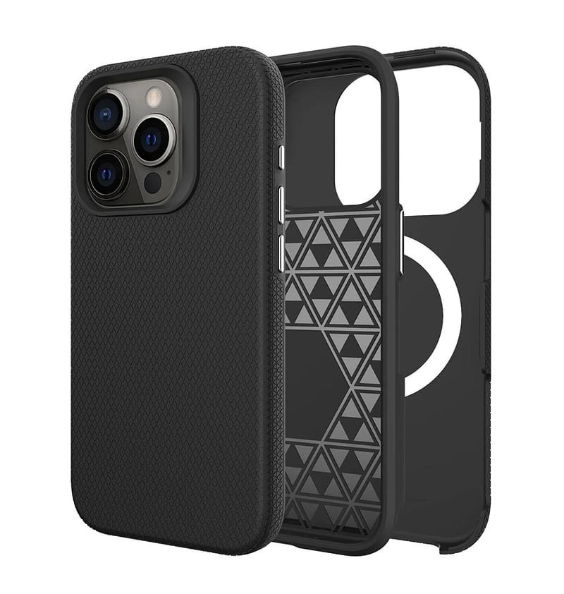 Black generic triangle back cover for iPhone 11, durable and stylish design