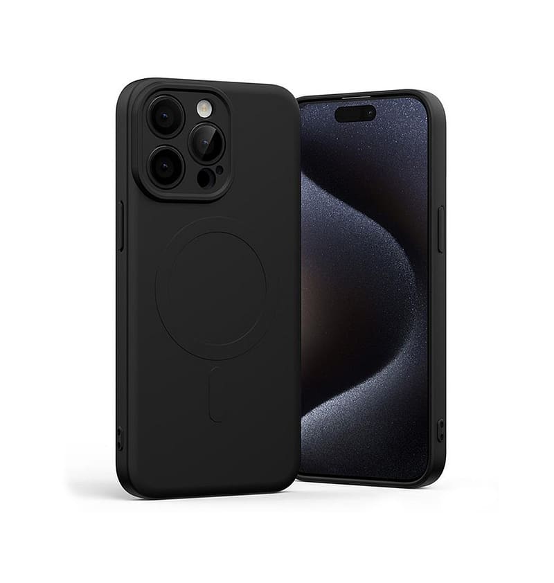 Black Mercury Silicon Back Cover for iPhone 14 Pro, durable and slim fit.