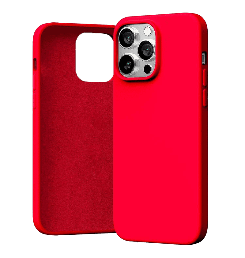 Red Mercury Silicon Back Cover for iPhone 14 Pro Max, bold and durable design.